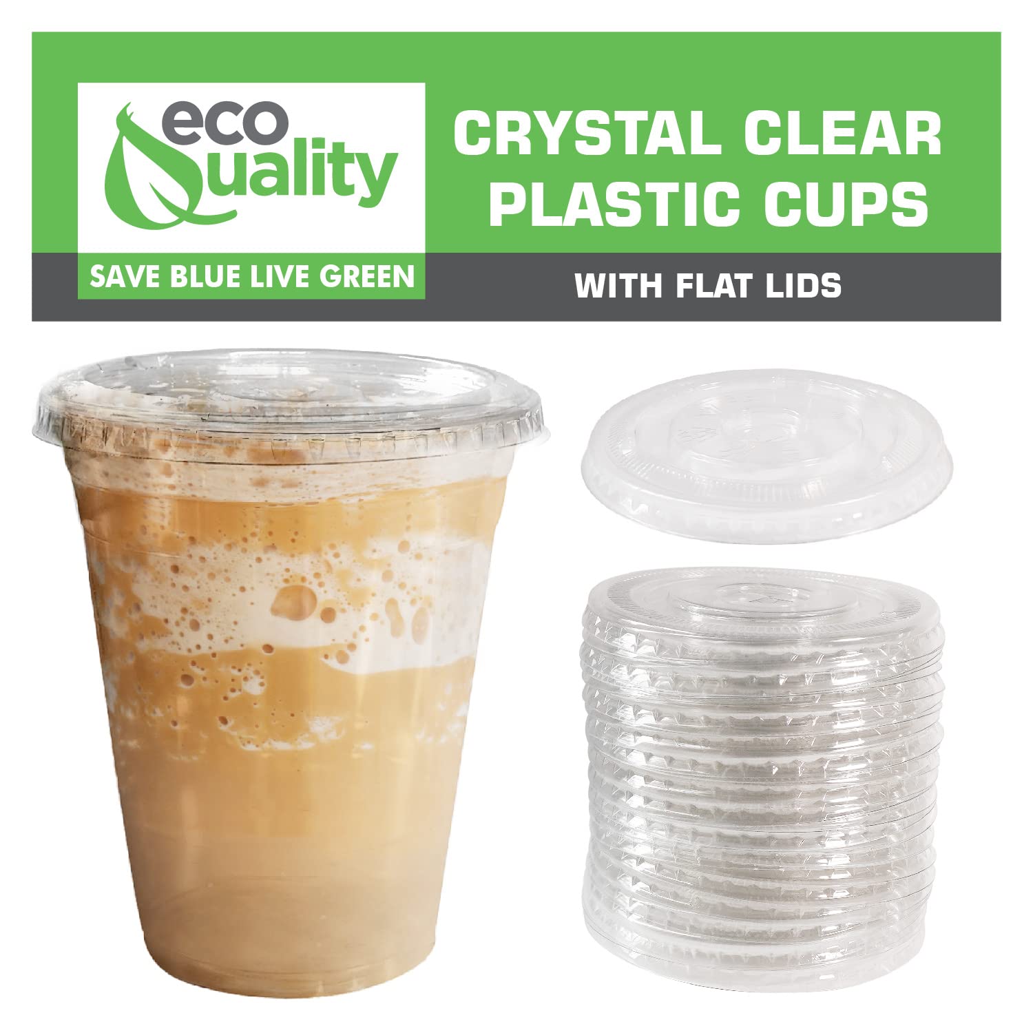 24 oz Clear Plastic Disposable Cups with Lids - 600 Pack Iced Coffee & Smoothie Cups | Ideal for Cold Drinks, Juice, Soda, Cocktails | Perfect for Coffee Shops, Parties, Events & Takeout