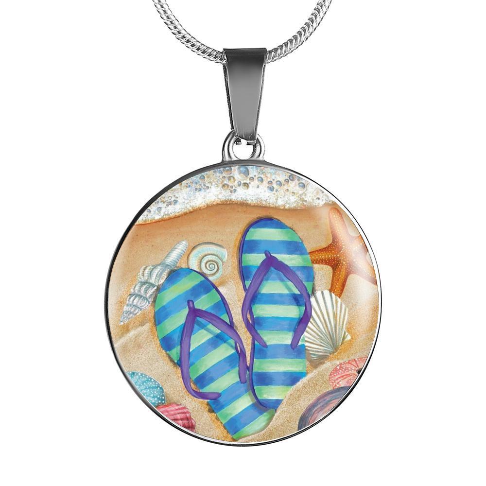Trendy Flip Flops & Seashell Necklace - Perfect for Beach Vacations, Summer Outfits and Boho Fashion Accessories