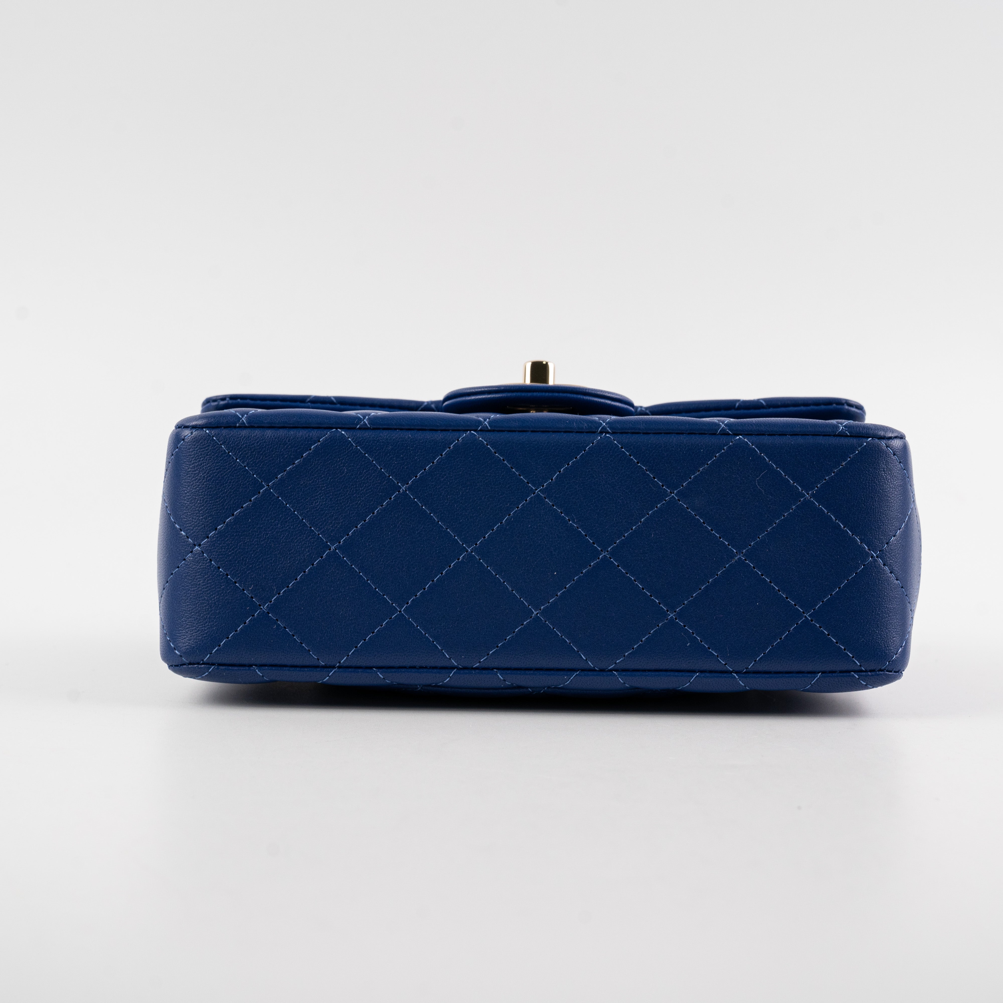 Chanel Mini Top Handle Bag in Lambskin Leather - Blue Microchip | Luxury Crossbody Purse for Women, Perfect for Parties & Evening Events