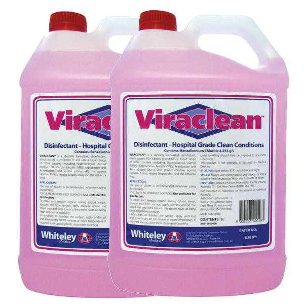 Whiteley Viraclean 5L Hospital-Grade Disinfectant - Kills 99.9% Germs & Viruses - Ideal for Hospitals, Clinics, Schools & Home Cleaning