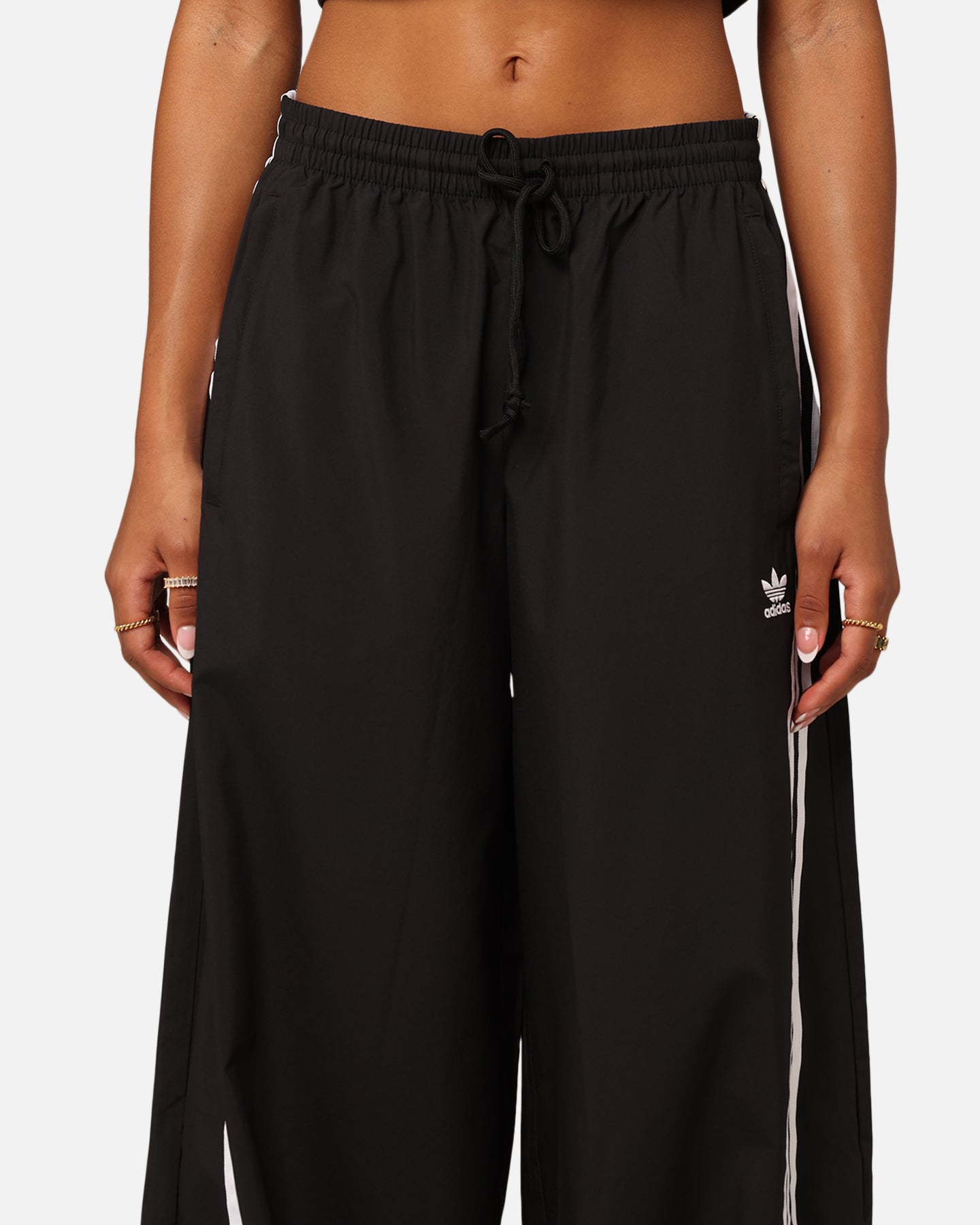 Adidas Women's Adilenium Oversized Track Pants - Black Athletic Joggers for Running, Lounge & Streetwear Fashion
