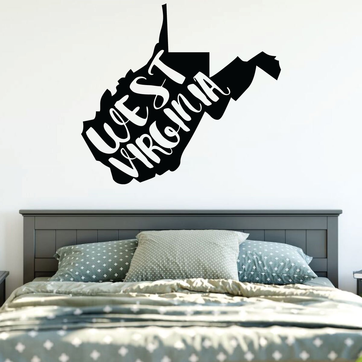 West Virginia Wall Decal - State Silhouette Vinyl Art Sticker for Home Decor, Perfect for Living Room, Bedroom or Family Room Wall Decoration | Great Gift Idea for WV Lovers