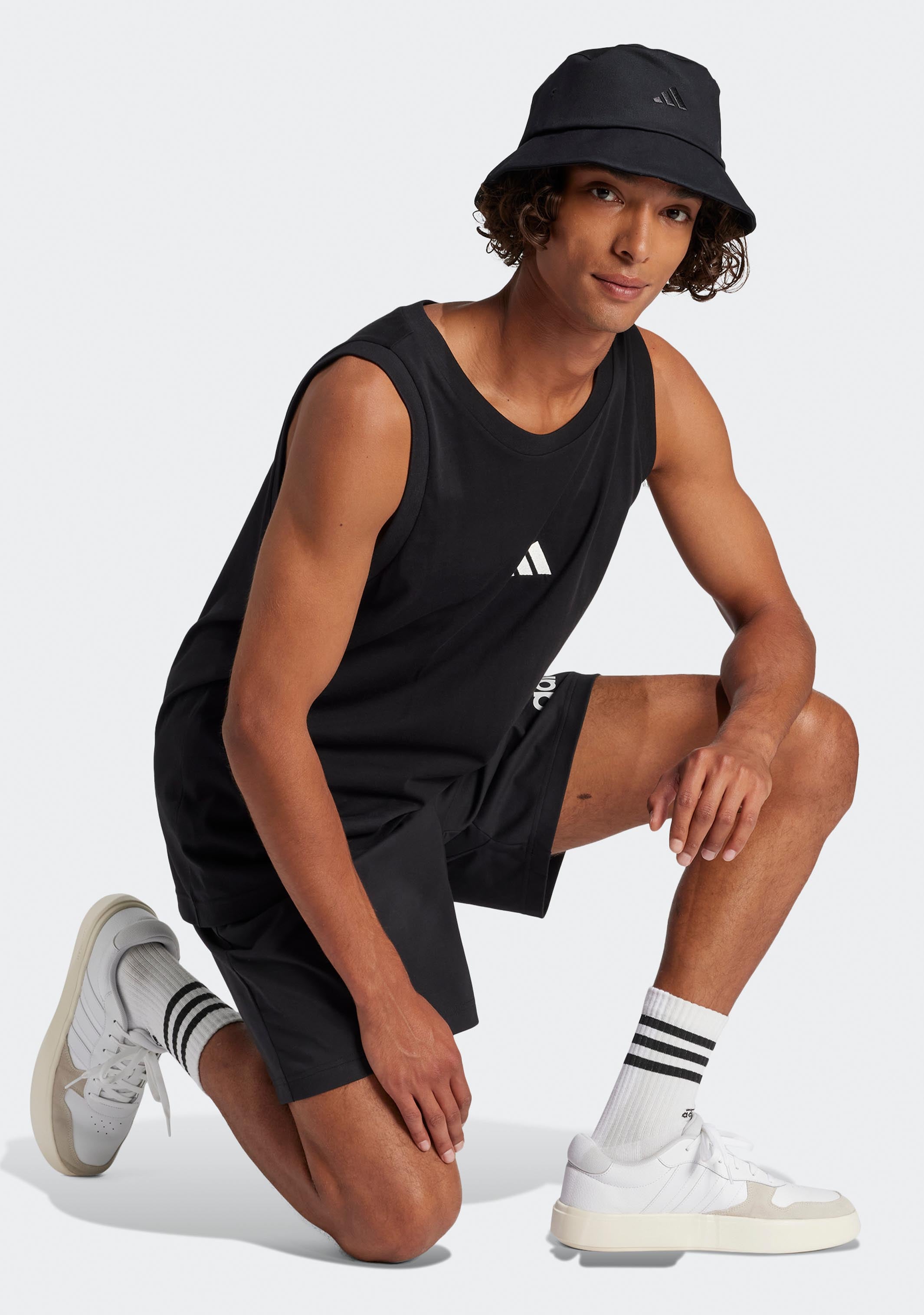 Adidas Men's Essentials Small Logo Tank Top - Lightweight Workout Shirt for Gym, Running & Casual Wear - Moisture-Wicking Activewear for Men
