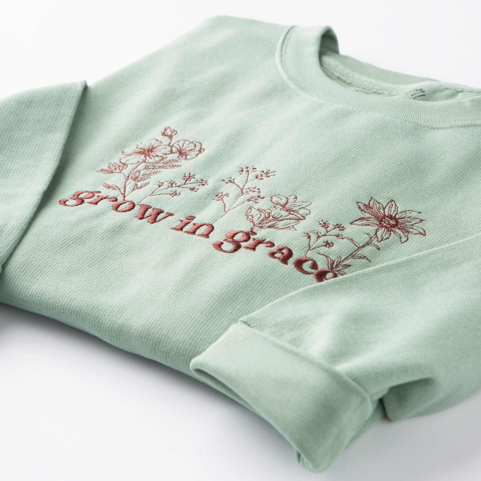Embroidered Grow in Grace Sweatshirt - Christian Inspirational Hoodie for Women | Perfect for Church, Bible Study & Everyday Wear