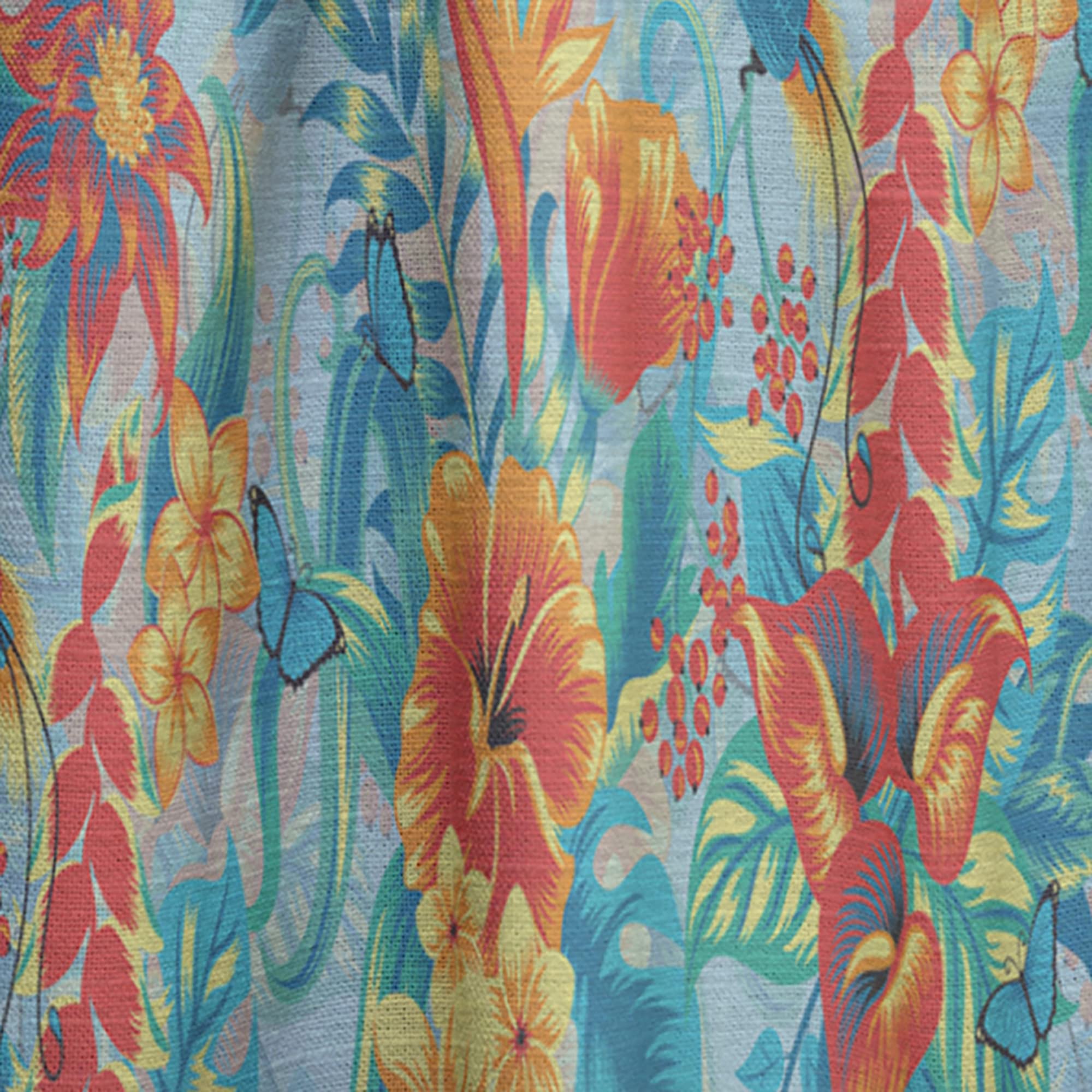 DesignQ Tropical Pattern Blackout Curtains - Thermal Insulated Single Panel (52x90 inches) for Bedroom & Living Room - Perfect for Home Decor, Privacy & Energy Savings