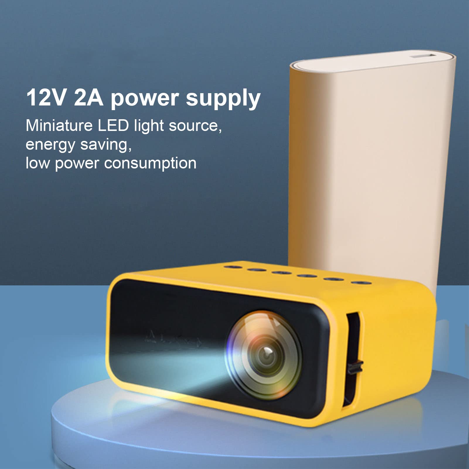 RajoNN Mini Portable LED Projector - 1080P HD Movie Projector for Laptop, Home Theater & Outdoor Movies (White) | Perfect for Home Entertainment, Camping & Backyard Movie Nights