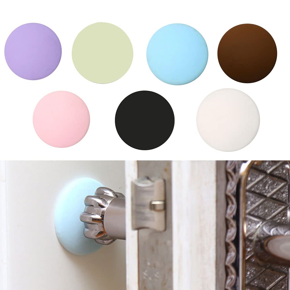 SEIWEI Silicone Door Stop Protector - Self Adhesive Wall Guard for Home Safety (Black)