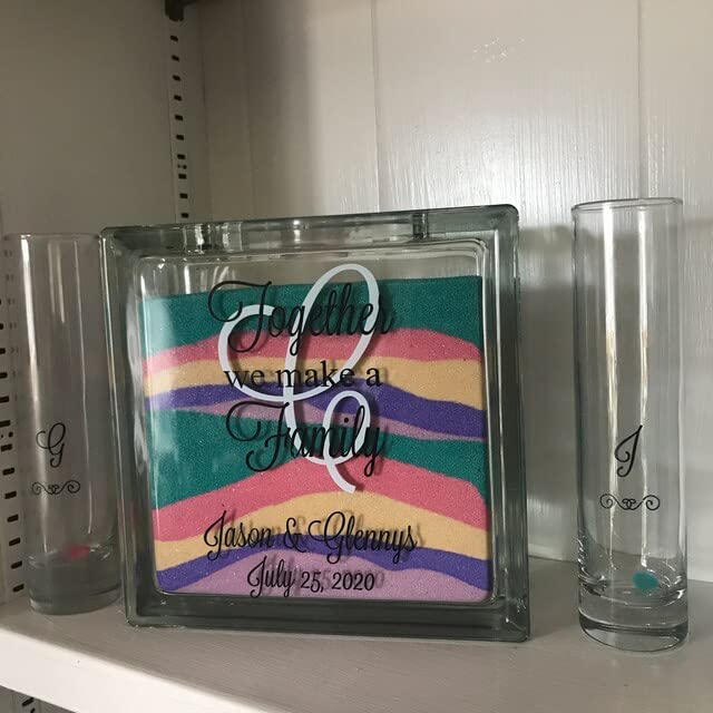 Personalized Blended Family Sand Ceremony Set - Engraved Glass Unity Sand Kit for Weddings with Lid & Sand - Unique Wedding Keepsake & Unity Candle Alternative - Perfect for Blended Family Ceremonies, Vow Renewals, and Special Occasions