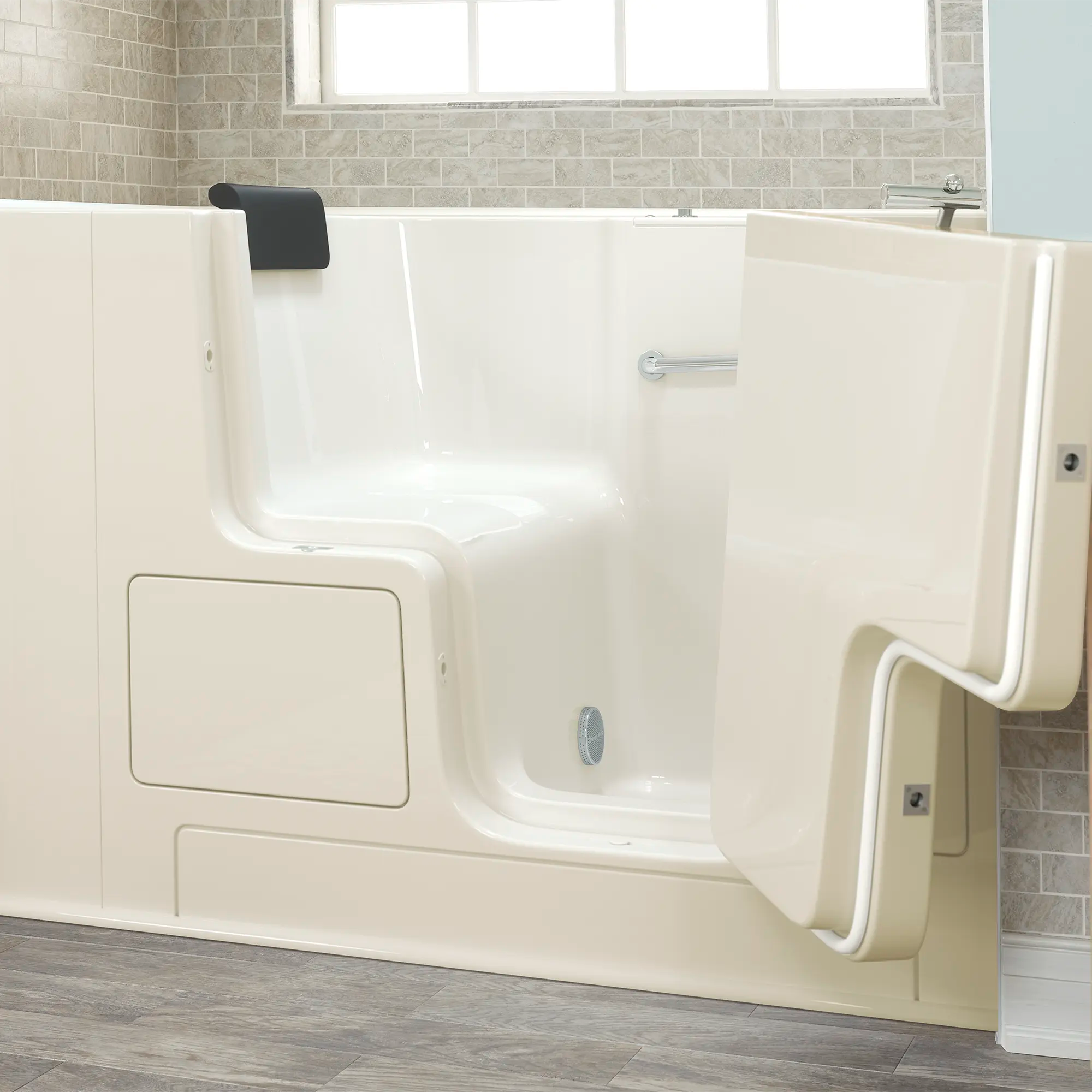 Premium 32 x 52 Inch Gelcoat Walk-In Bathtub with Soaker System - Right Hand Drain - Ideal for Elderly & Mobility Safety, Spa-Like Relaxation at Home