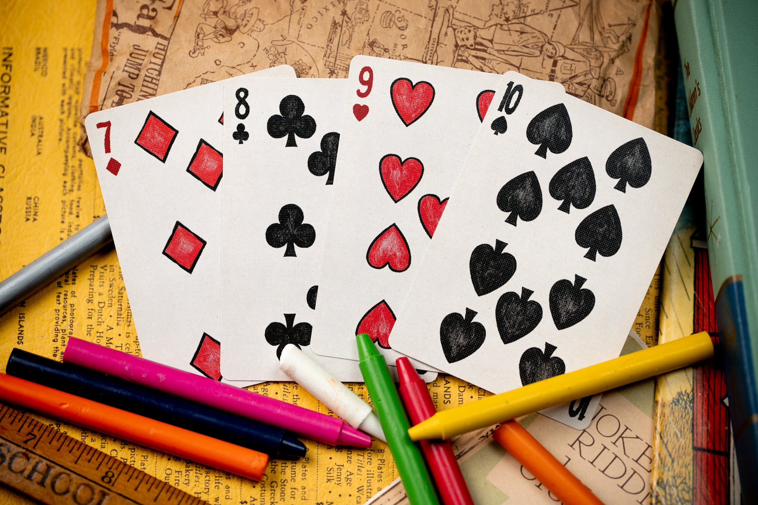 Premium Crayon Playing Cards by Kings Wild Project - Unique Art Deck for Card Games, Magic Tricks & Collectors