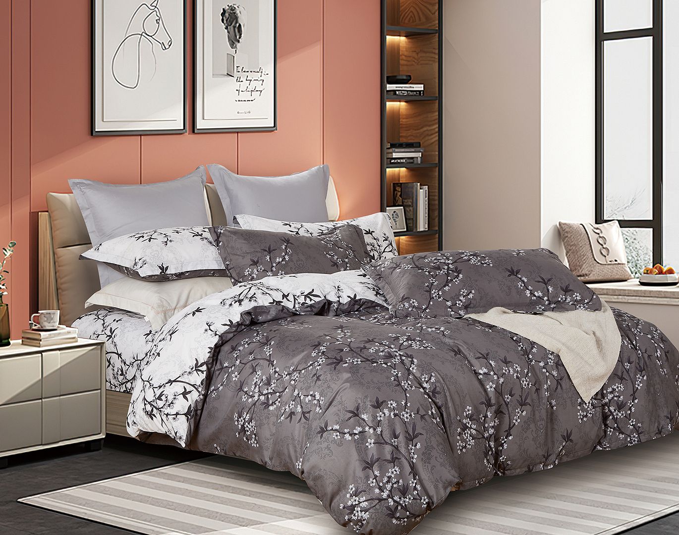 Premium Queen Size Quilt Doona Duvet Cover Set - Soft & Breathable Bedding for Cozy Sleep | Perfect for Master Bedroom, Guest Room & Vacation Homes