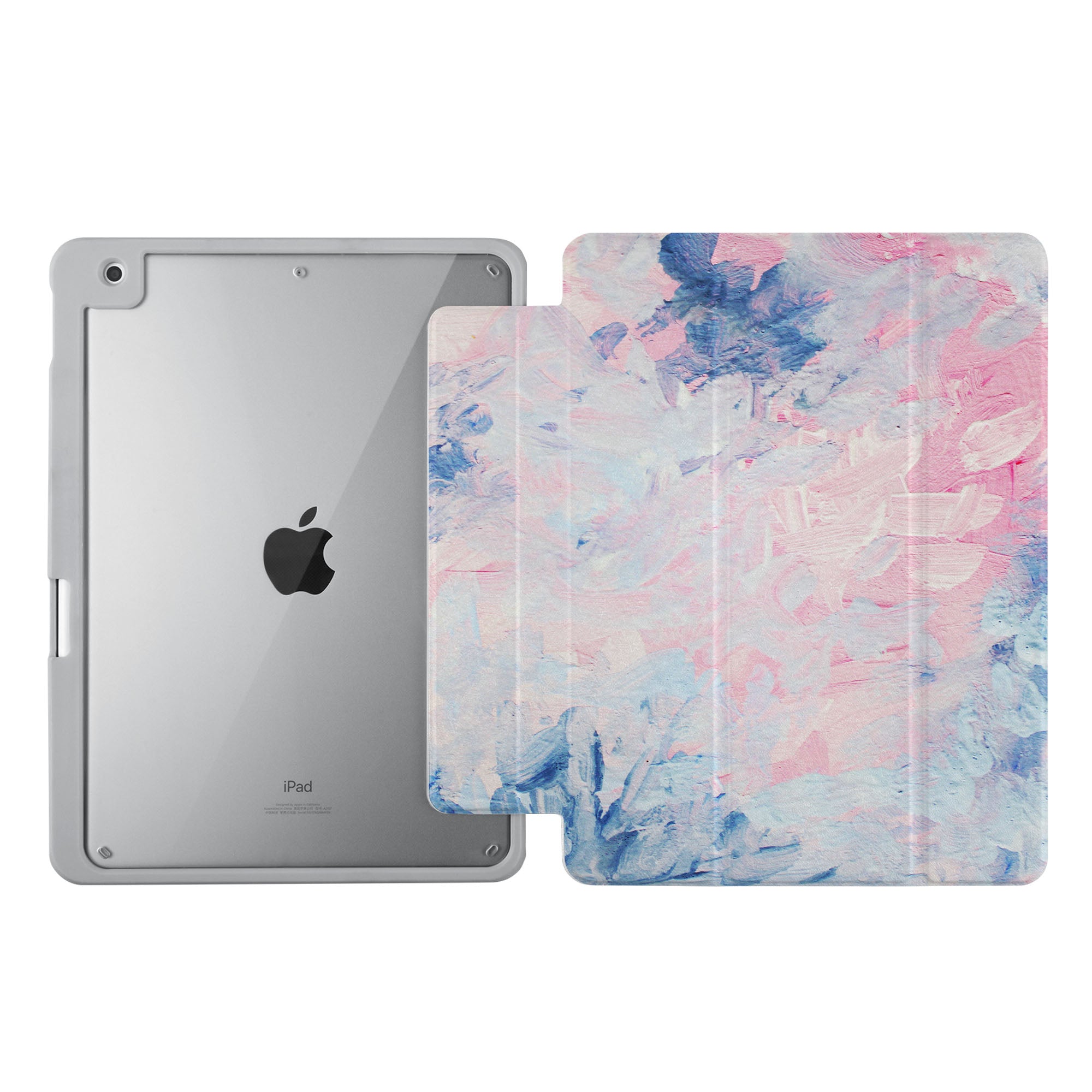 Premium 360° Rotating iPad Case with Abstract Oil Painting Design - Perfect for Work, Travel, and Home Use