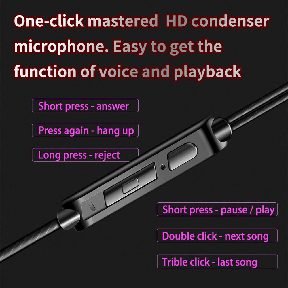 AK6 Universal 3.5mm HiFi Sport Headphones - Wireless Bluetooth Earbuds with Microphone, Noise Cancelling, Sweatproof for Running, Gym, Workout & Travel - Perfect for Music, Calls & Sports Activities