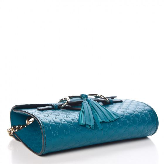 Gucci Emily Mini Micro Guccissima Leather Crossbody Bag in Blue - Perfect for Evening Out & Date Night