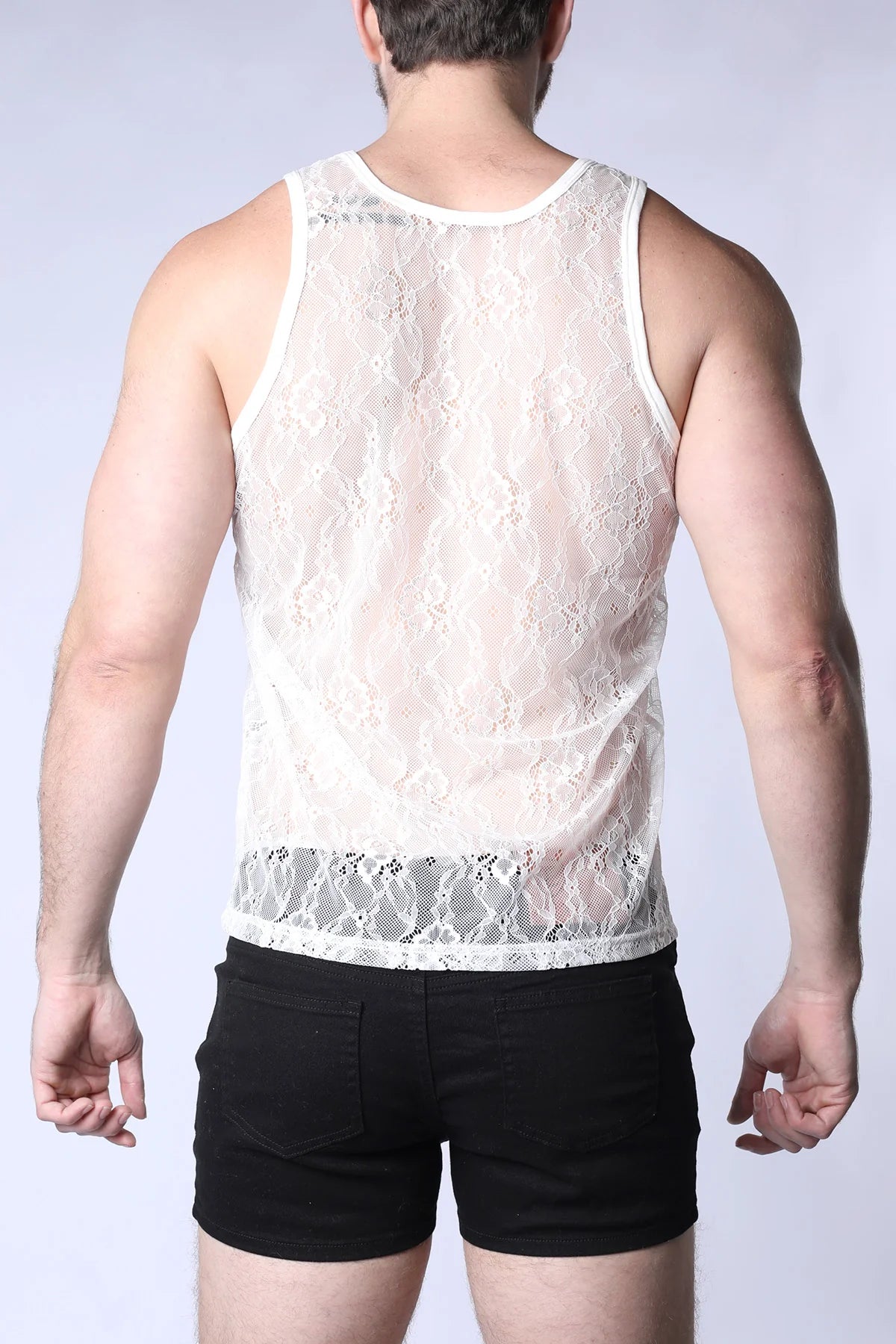 Timoteo Positano Lace Tank Top Women's White - Elegant Summer Blouse for Beach, Wedding & Casual Outfits