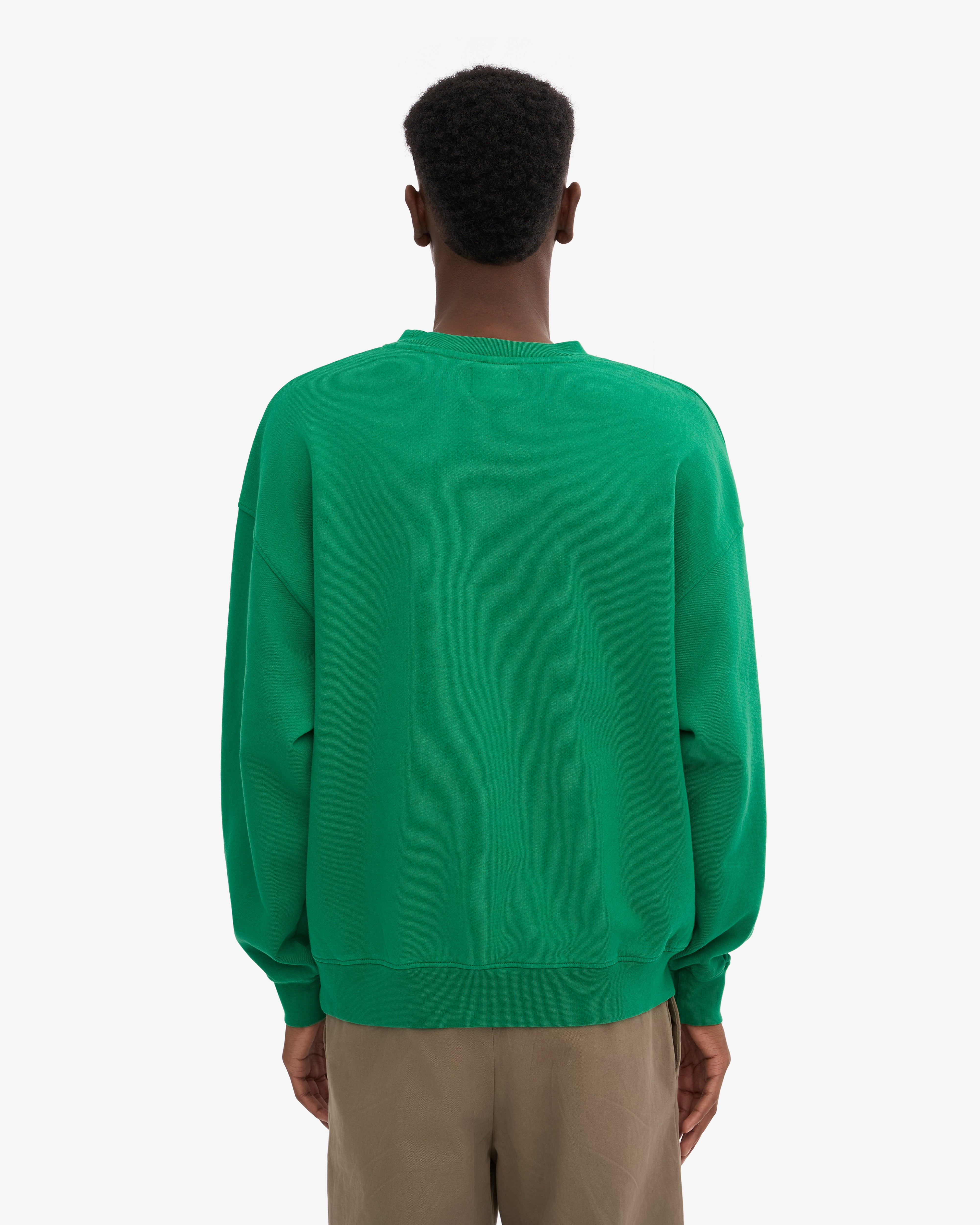 Organic Oversized Crewneck Sweatshirt - Kelly Green | Soft & Comfortable Unisex Pullover for Casual Wear & Loungewear