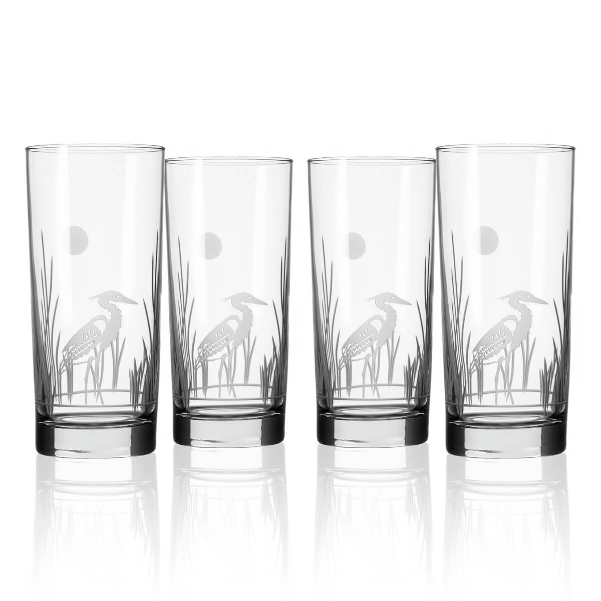 Heron 15oz Insulated Cooler Highball Glasses - 12 Pack Set for Cocktails, Iced Coffee & Outdoor Parties