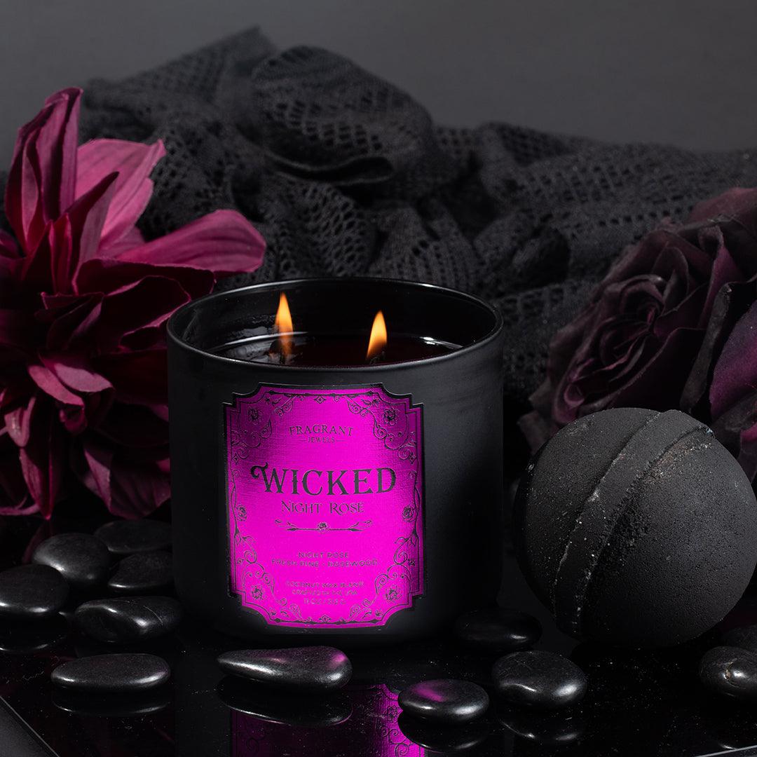 Wicked Night Rose Bath Bomb - Jewelry-Free Luxury Bath Soak for Relaxation & Self-Care - Perfect for Spa Nights & Romantic Gifts
