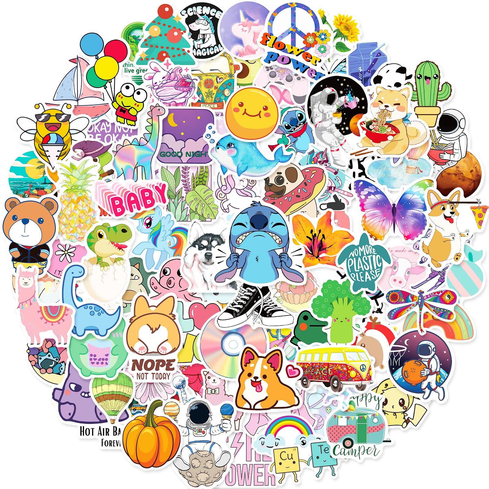 100 PCS Waterproof Vinyl Stickers for Water Bottles, Laptops, Phones & Skateboards - Cute Aesthetic Kawaii Stickers Pack for Kids & Teens Girls - Perfect for School, DIY Crafts & Gift Giving