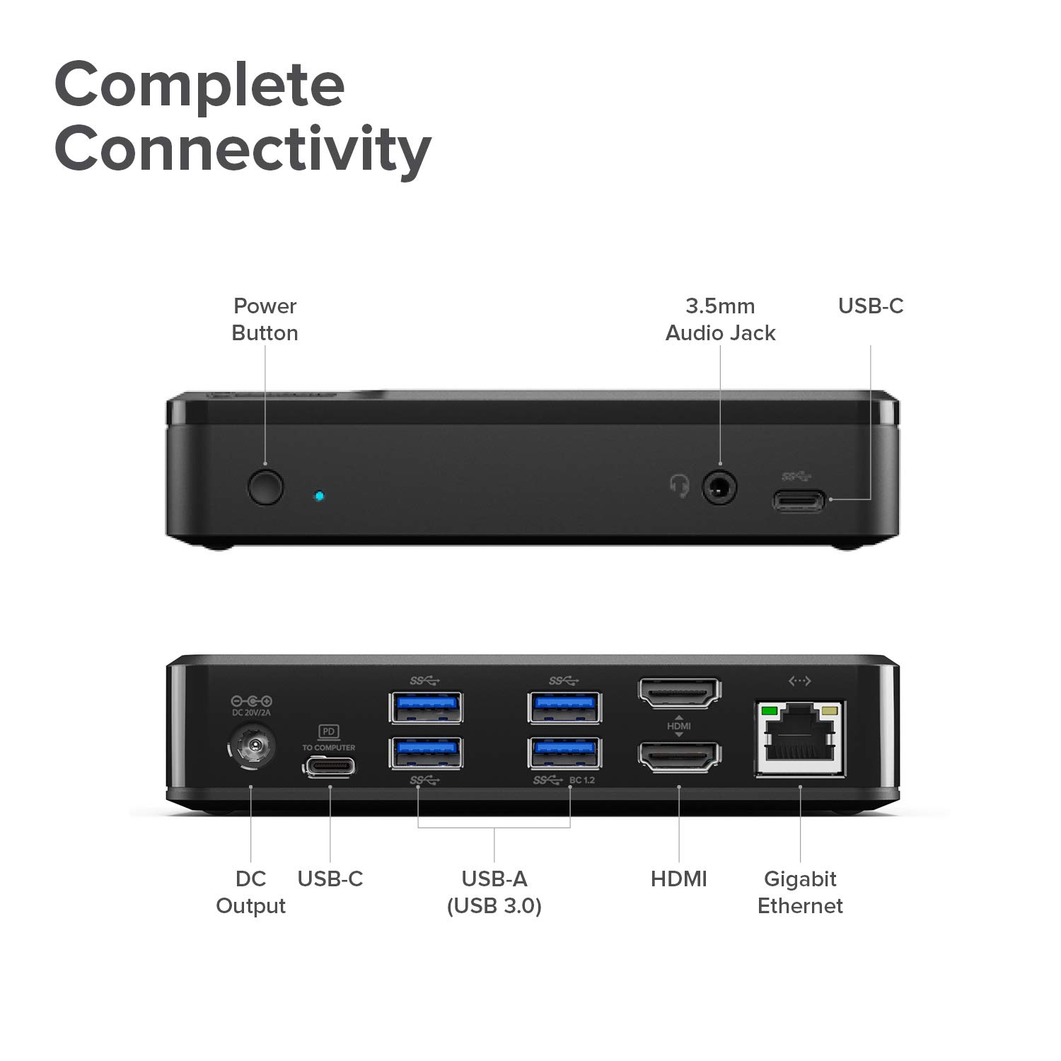 ALOGIC Universal Twin HD Docking Station with 4K HDMI - USB-C & USB-A Compatible for MacBook, Windows Laptops - Dual Monitor Setup for Home Office & Remote Work