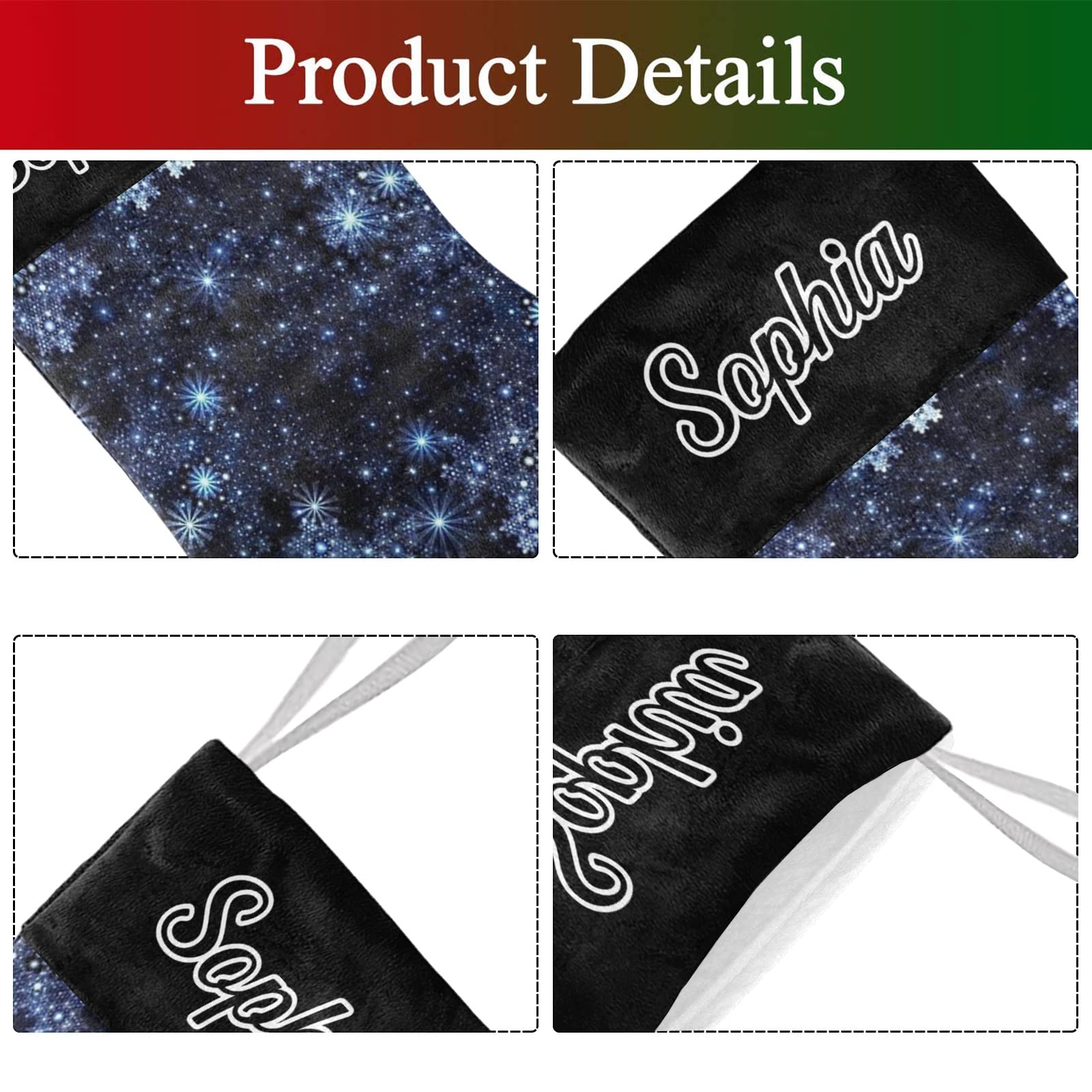 Personalized Winter Blue Snowflake Christmas Stocking - Custom Name Xmas Stockings for Family, Wedding & Party Decor (17.52 x 7.87 Inch) - Perfect for Fireplace Mantel, Gift Exchange & Holiday Home Decoration