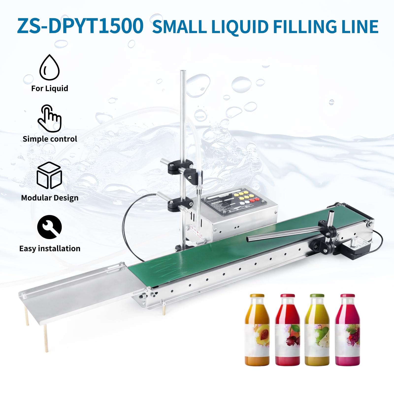 Automatic Single Head Liquid Bottle Filling Machine - Digital Control for Perfume, Oil, Water & Juice (1.5L Capacity, Heat Resistant) - Perfect for Small Business, Home DIY & Cosmetic Production