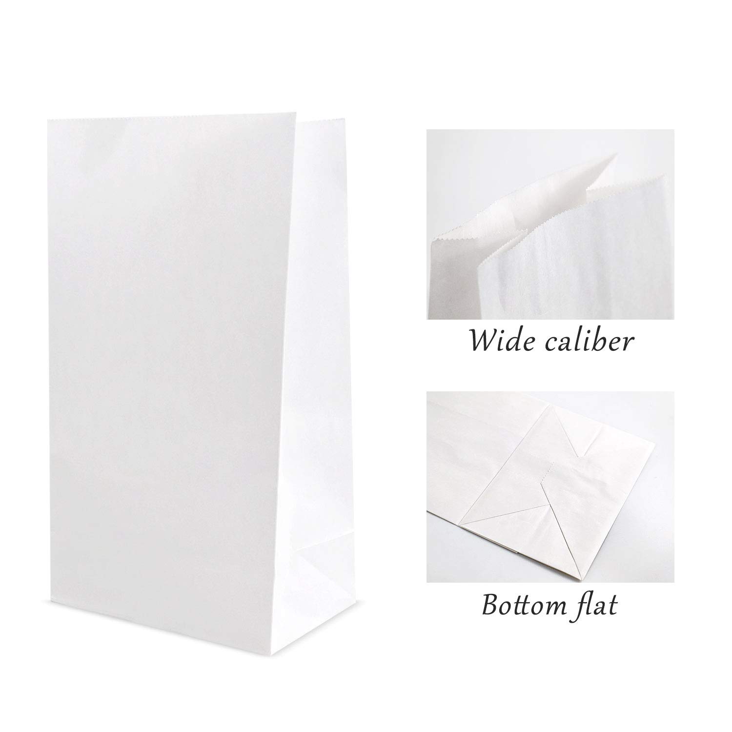 Eco-Friendly Kraft Paper Lunch Bags 50-Pack | 12Lb Durable 7x4.3x12.5