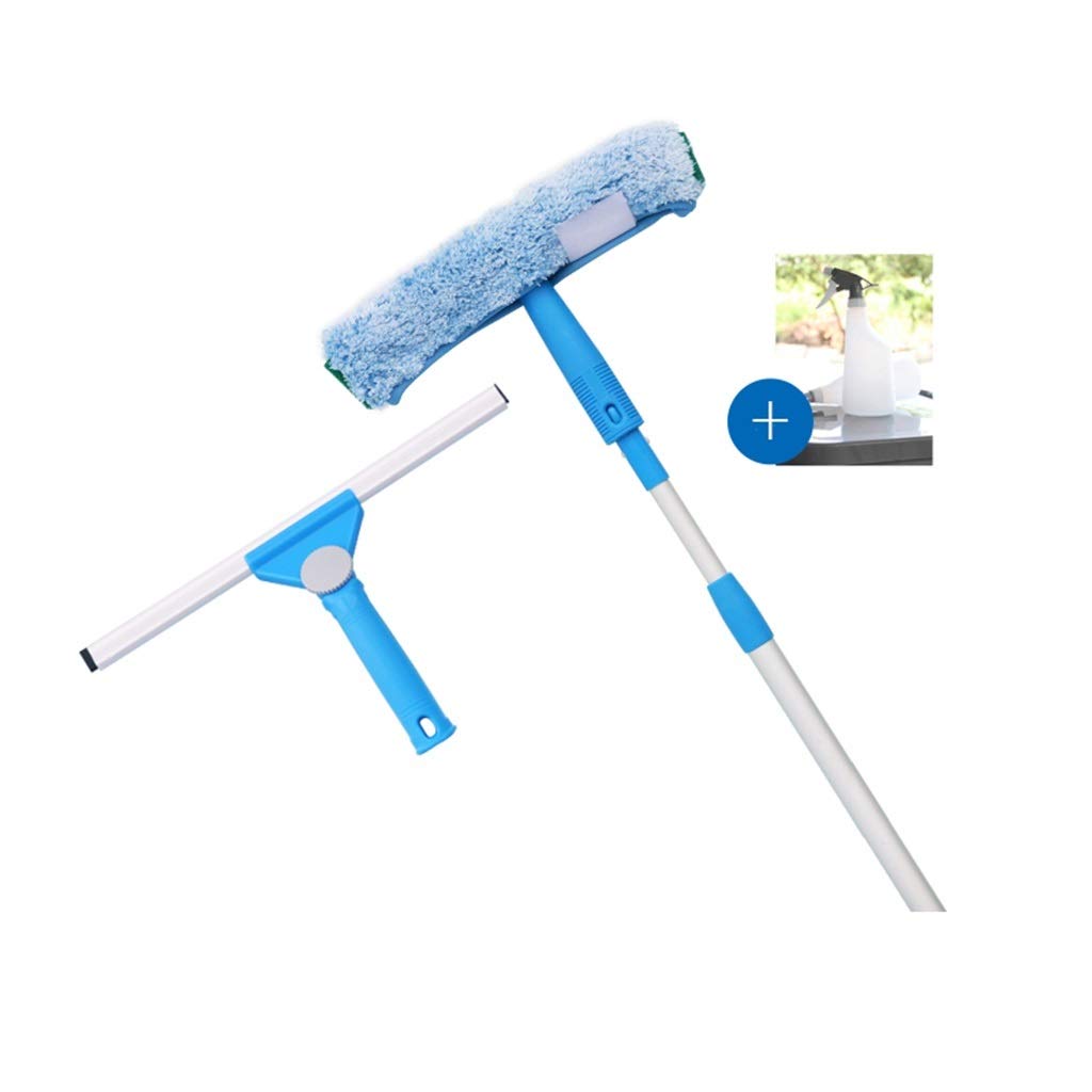 Premium Shower Squeegee with Watering Can, Microfiber Scrubber & Adjustable Rubber Wiper - 35cm Glass Cleaner for Home, Kitchen, Windows, Mirror, Shower & Car - Ideal for Streak-Free Cleaning & Water Spot Removal (Color: A)
