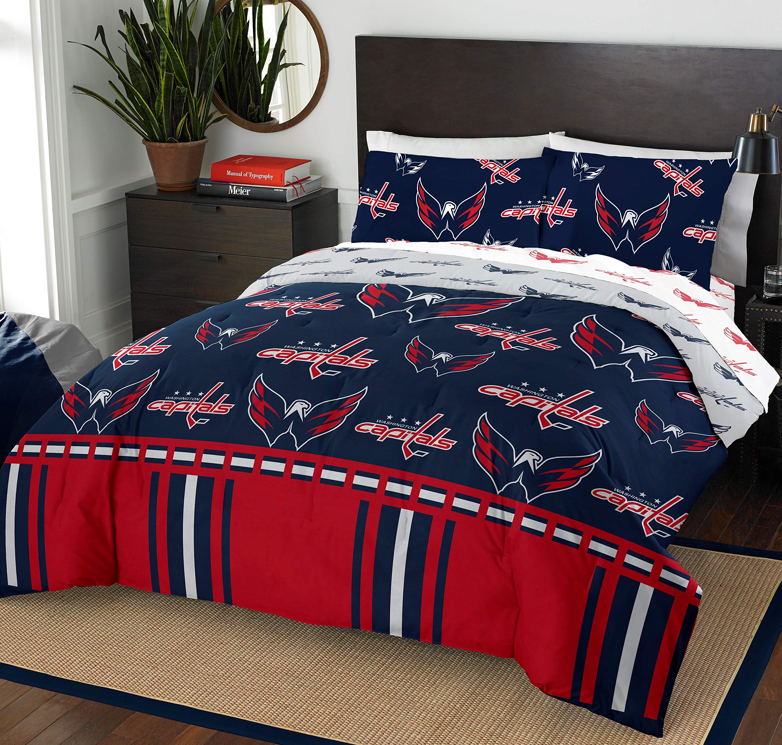 NORTHWEST NHL Unisex-Adult 5-Piece Bed in a Bag Set - Comforter, Sheet Set, Pillowcases - Perfect for Game Day, Fan Rooms & Sports Themed Bedrooms
