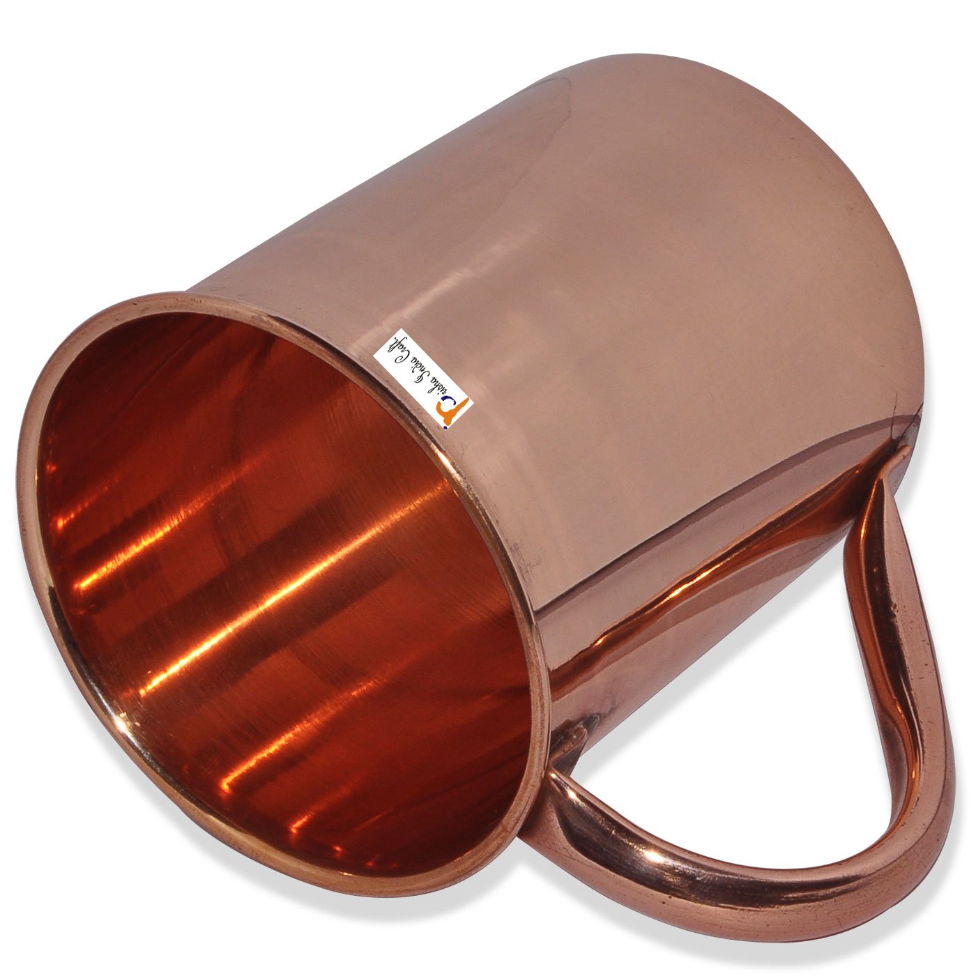 Prisha India 6-Piece Copper Mule Mug Set with Straws - 450ml (15oz) Moscow Mule Cups for Cocktails, Iced Coffee & Cold Drinks - Perfect for Parties, Bars & Home Entertaining