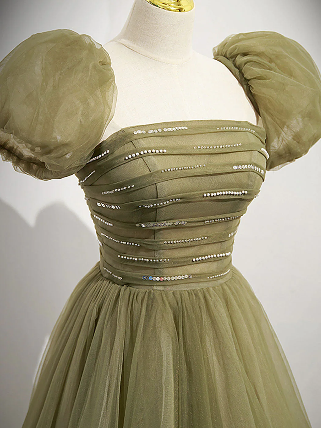 Elegant Green A-Line Tulle Prom Dress | Fairy Formal Party Gown | Evening Ball Gown for Women | Perfect for Prom, Homecoming, Quinceañera & Special Occasions