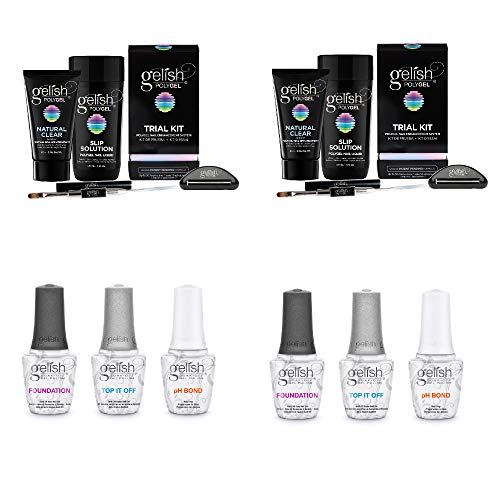 Gelish Pro Gel Polish All-in-One Kit (2) & Terrific Trio Gel Nail Polish Kit (2) - Professional Salon Quality Nail Polish Set for Home & Salon Use - Perfect for Manicures, Pedicures, and Nail Art Designs