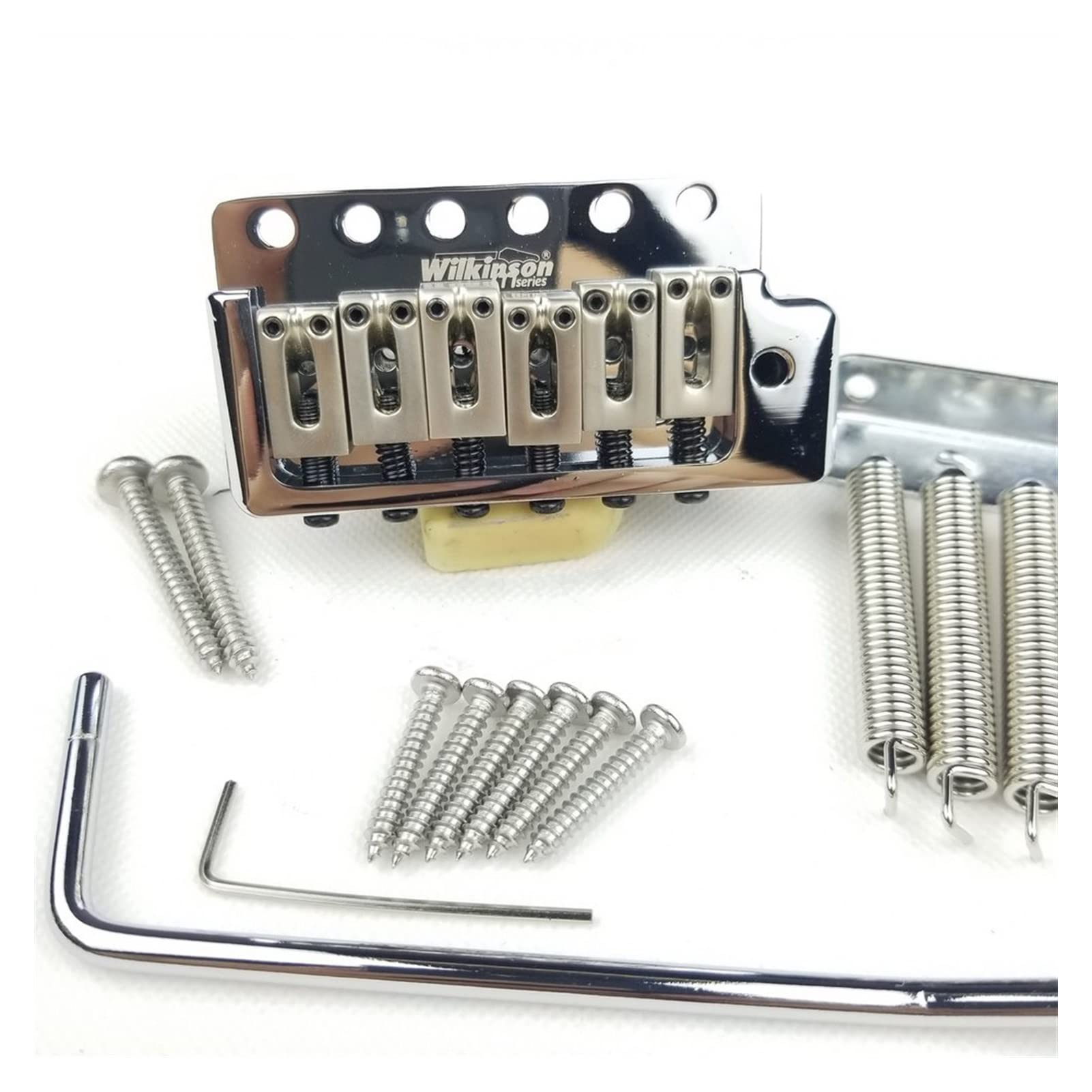 Electric Guitar Fixed Bridge - 6 Screw Tremolo System, Chrome Silver Replacement Part for Enhanced Stability & Sustain | Perfect for Rock, Blues & Metal Performances