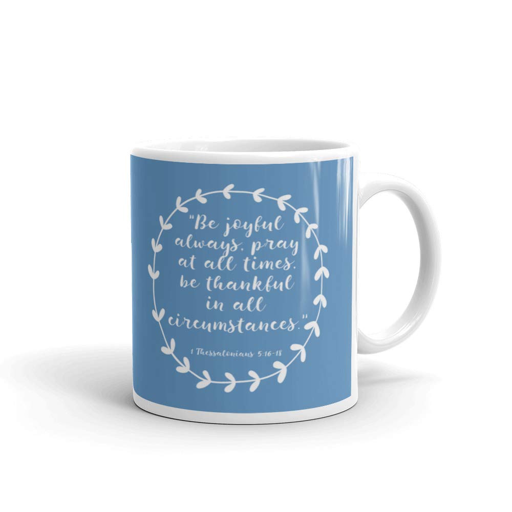 Inspirational 15 oz Ceramic Coffee & Tea Mug - 'Be Joyful, Pray Always, Be Thankful' Motivational Office Work Cup - Perfect Gift for Coworkers, Teachers & Friends - Ideal for Coffee Breaks, Office Use & Home Relaxation