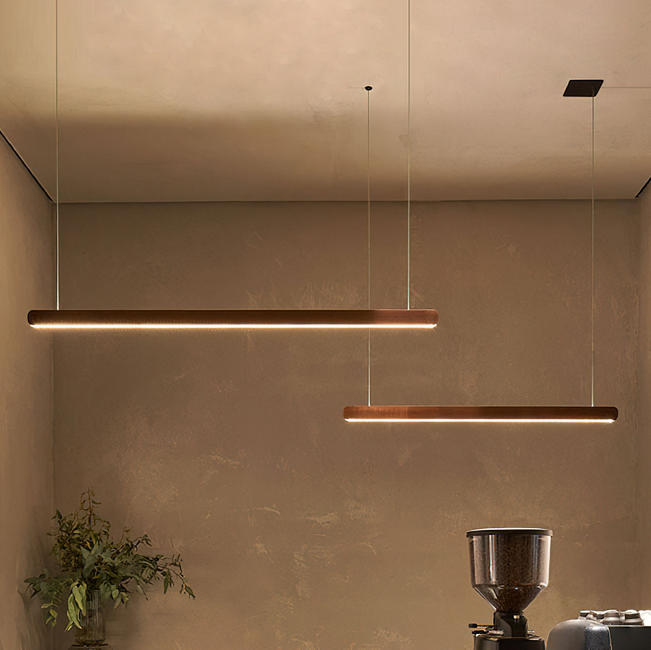 Modern Linear Pendant Light - Adjustable LED Hanging Lamp for Kitchen Island, Dining Room & Office - Sleek Minimalist Design with Warm/Cool Lighting Options