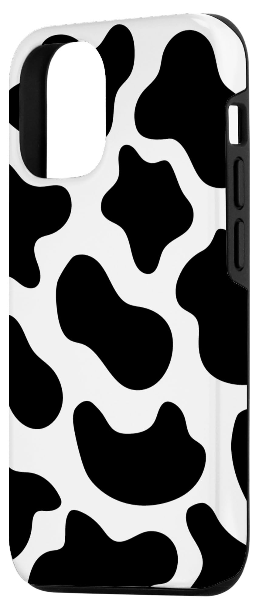 iPhone 12/12 Pro Cow Print Phone Case - Black & White Spotted Animal Design Protective Cover | Cute Fashion Accessory for Women & Girls | Perfect for School, Work & Daily Use