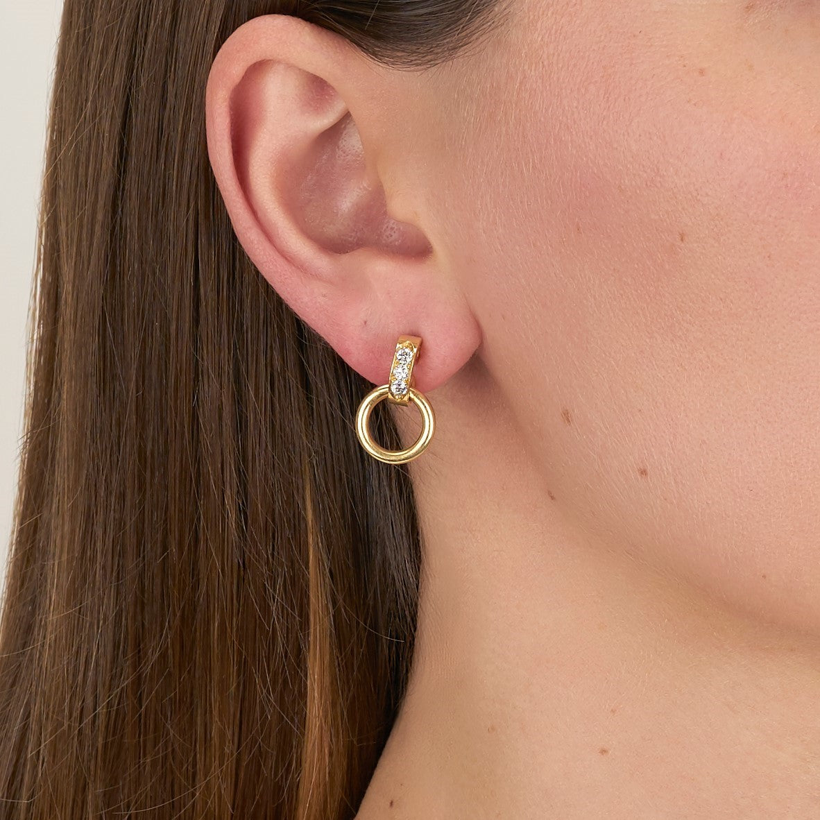 Single Stone Astrid Hoop Earrings - Elegant Minimalist Dainty Gold Hoops for Women - Perfect for Everyday Wear, Date Night & Special Occasions