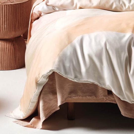 Linen House Eisha Sand Quilt Cover Set - Soft & Breathable Bedding for Comfortable Sleep - Perfect for Master Bedroom, Guest Room & Vacation Homes