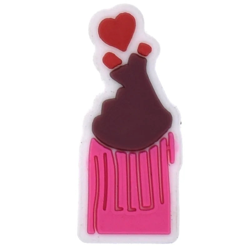 1Pcs PVC Pink Shoe Charms for Crocs - Cute DIY Accessories for Girls & Women - Perfect for Bracelets, Wristbands, Party Gifts & Jibbitz Decorations - Great for Birthday Parties, School Events & Fashion DIY Projects