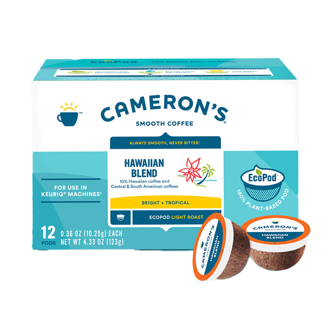 Premium Cameron's Hawaiian Blend Single Serve Coffee Pods - 12 Pack for Keurig Brewers | Rich & Smooth K-Cup Coffee for Home, Office & Travel