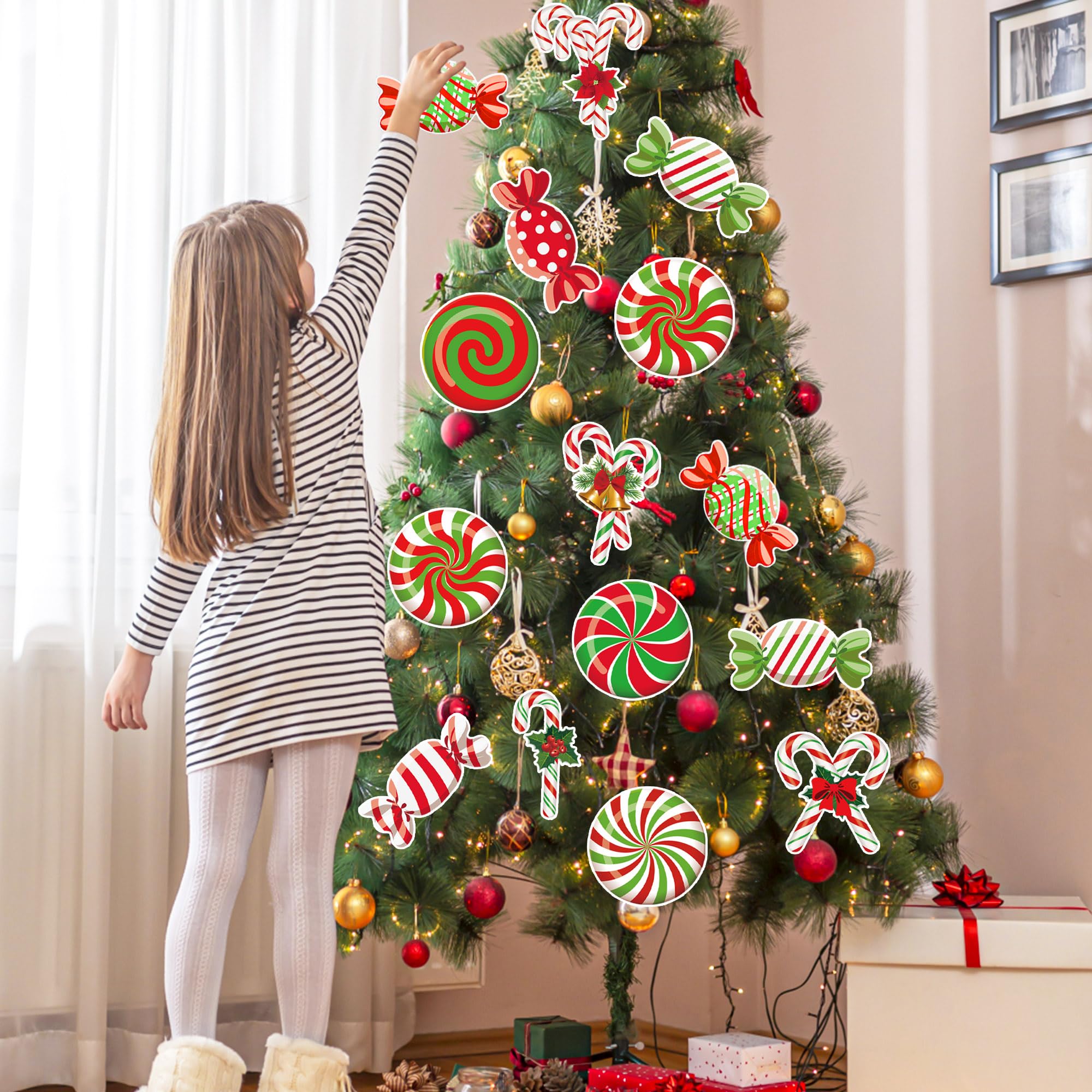 74 PCS Christmas Bulletin Board Decorations - Peppermint Candy Cane Paper Cutouts for Holiday Classroom, Home & Party Decor | Sweet Christmas Bulletin Board Set for School, Office & Festive Celebrations