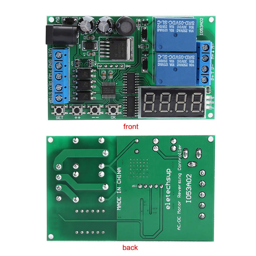 5V-24V DC Motor Controller Board with Forward/Reverse, Timing Delay & LED Indicator - Perfect for Robotics, DIY Projects, and Industrial Automation