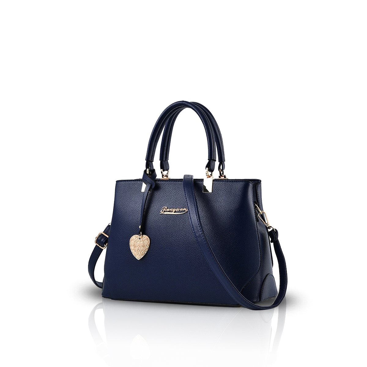 NICOLE & DORIS Women's Fashion Shoulder Handbag - Navy Blue Tote Purse for Work, Travel & Everyday Use