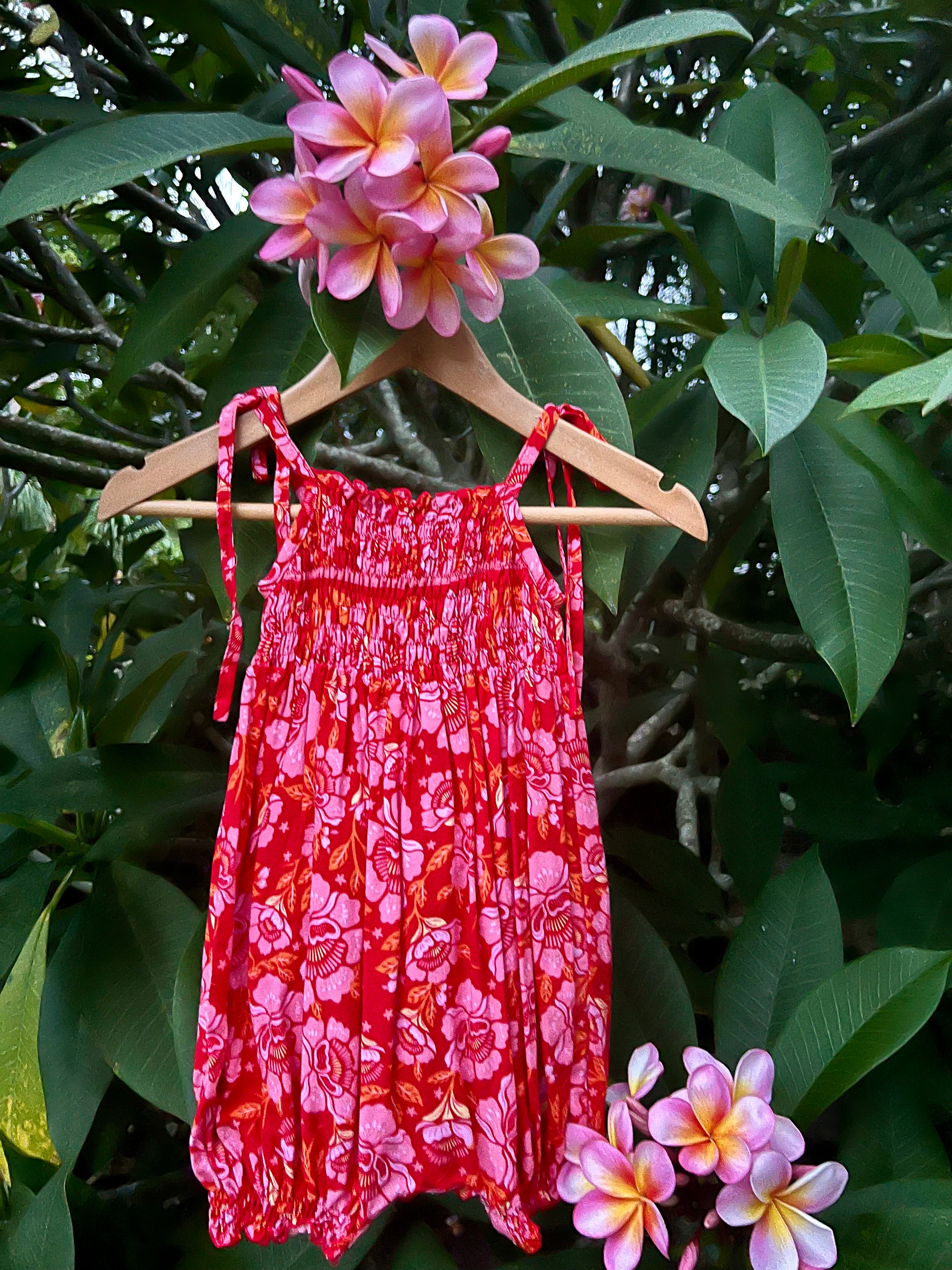 MilaMeli Chloe Jumpsuit for Women - Cherry Red Blossom Print Floral Romper | Summer Outfits, Beachwear, Party Dresses & Casual Wear