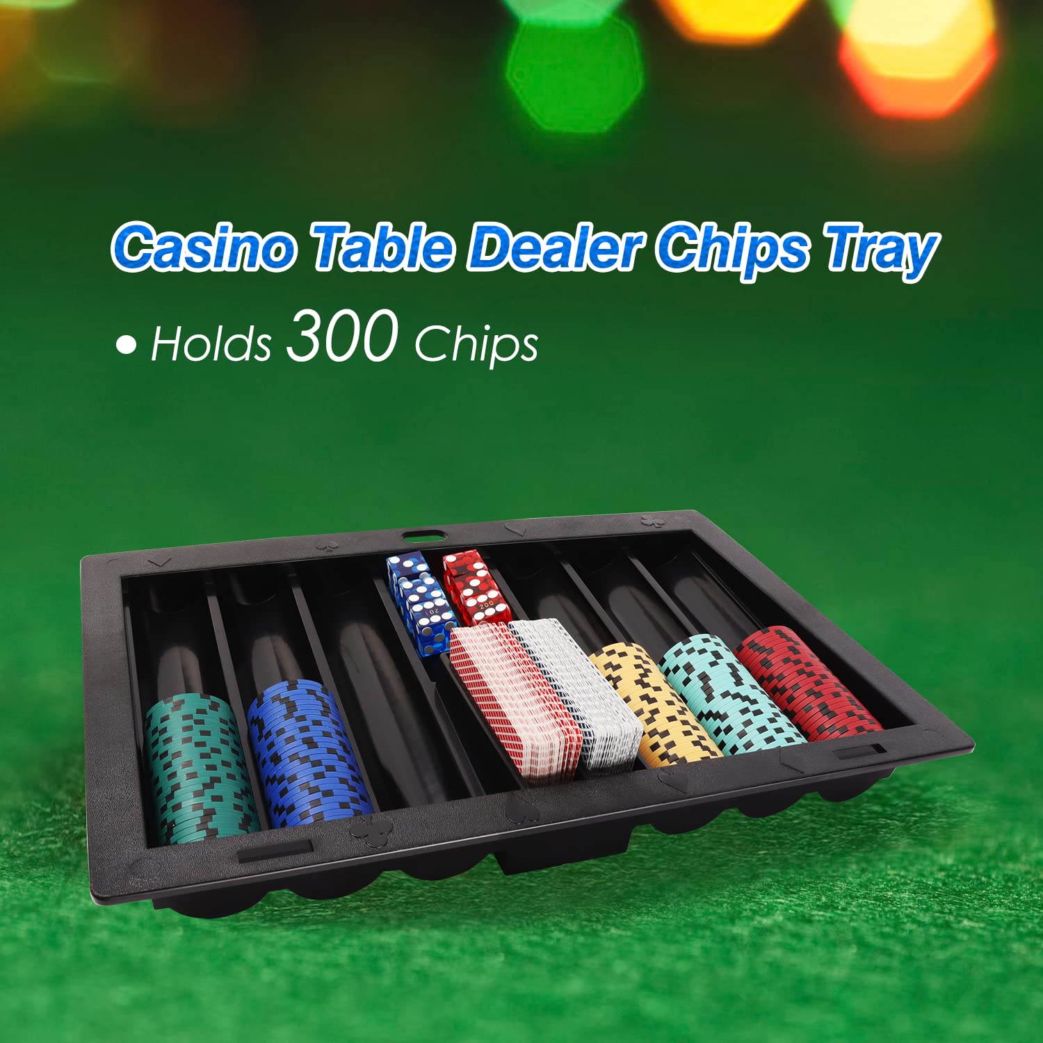 GSE Professional Casino Poker Chip Tray - Las Vegas Style Dealer Chip Holder for Poker Games, Tournaments & Home Game Nights