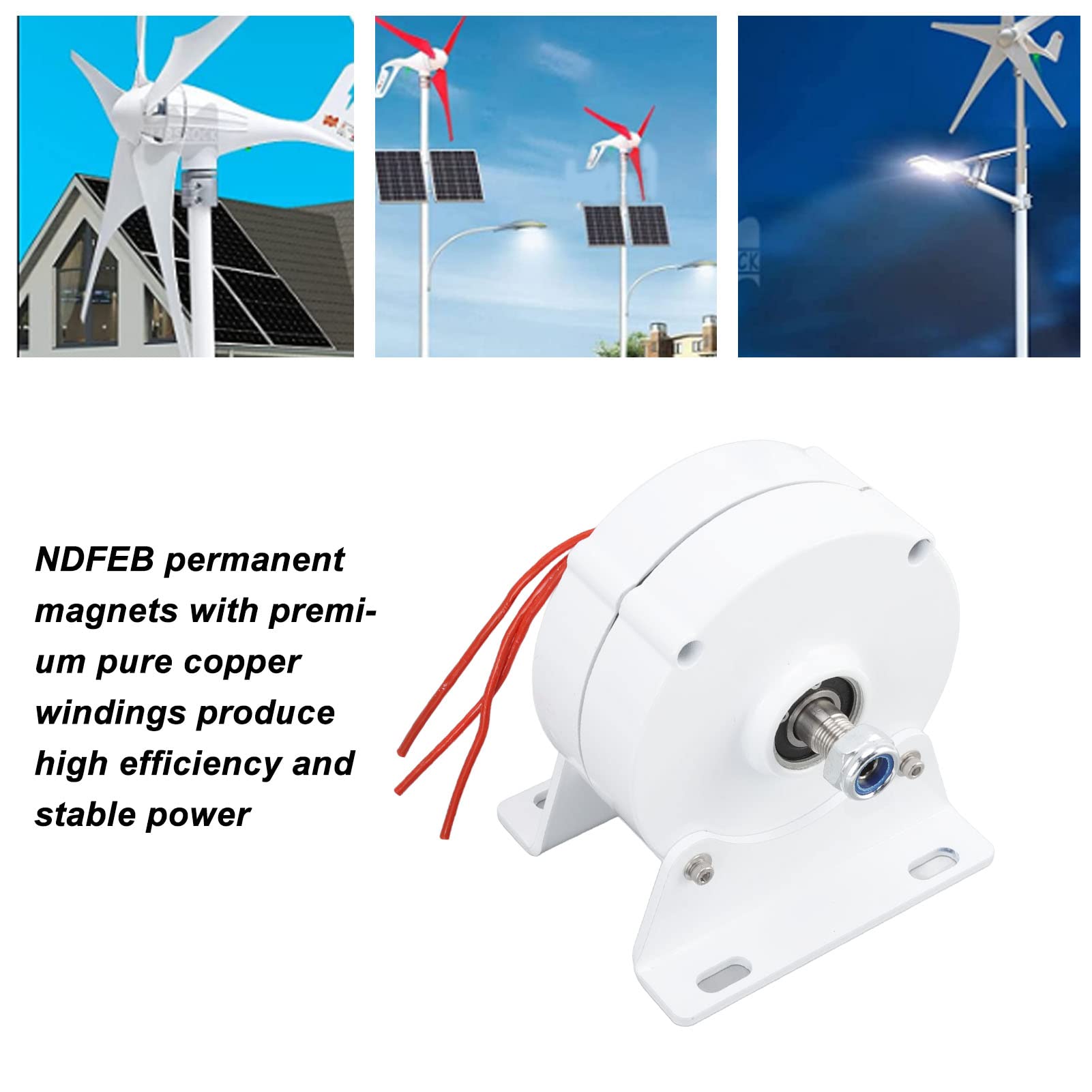 600W 750 RPM 3 Phase Permanent Magnet Alternator Generator - 24V AC Electric Motor for Vertical/Horizontal Wind Turbine Systems - Perfect for Off-Grid Power, Home Wind Energy & Renewable Electricity Generation