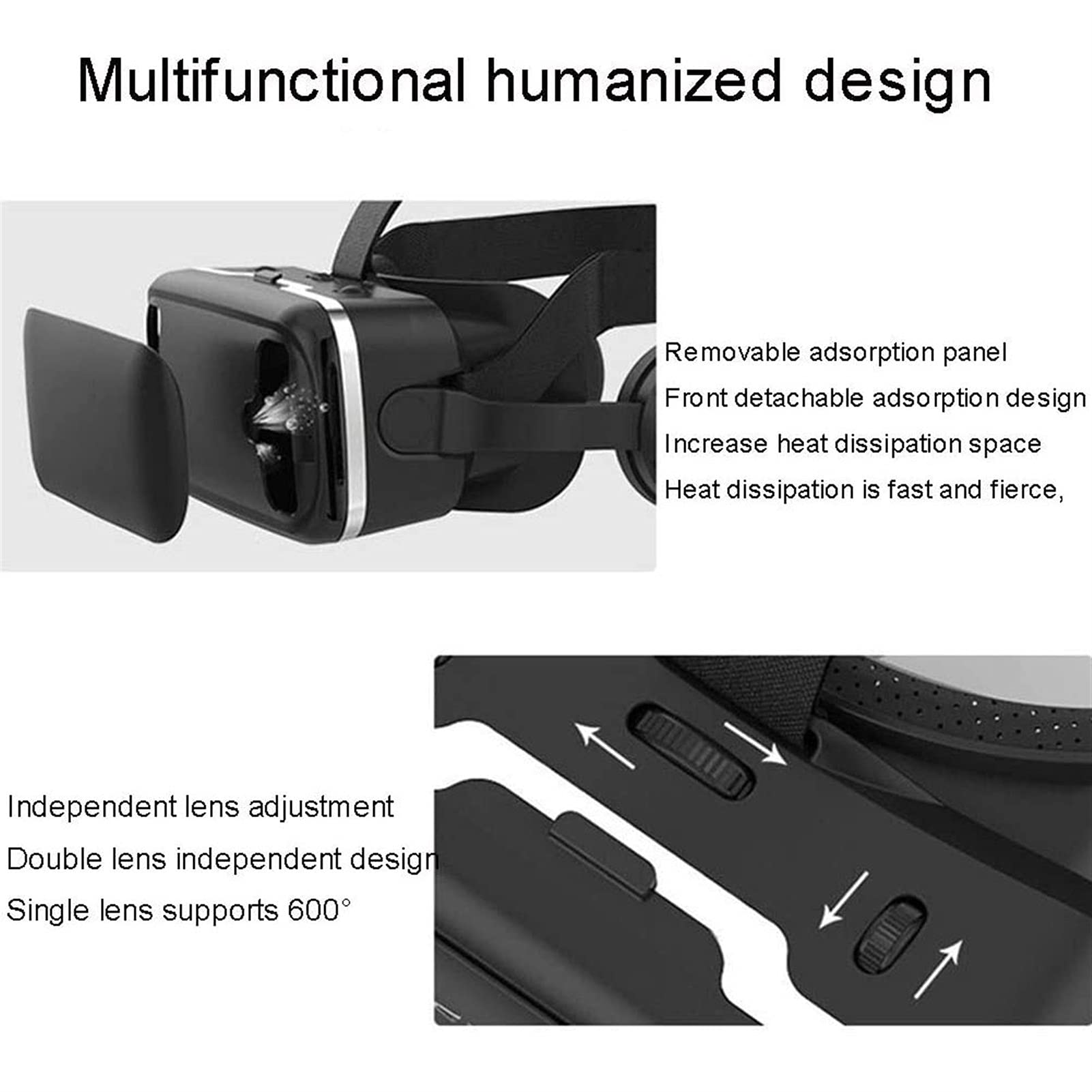 Universal VR Headset for iPhone & Android - 3D Virtual Reality Goggles with Comfortable Design | Play 360° Videos & Mobile Games | Perfect for Home Entertainment, Gaming & VR Experiences (Color: A)