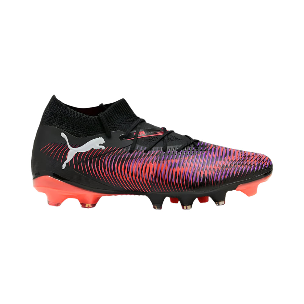 Puma Future 8 Match FG/AG Women's Soccer Cleats - Black/White/Glowing Red - Lightweight Football Boots for Artificial Grass & Natural Turf - Perfect for Training & Competitive Matches