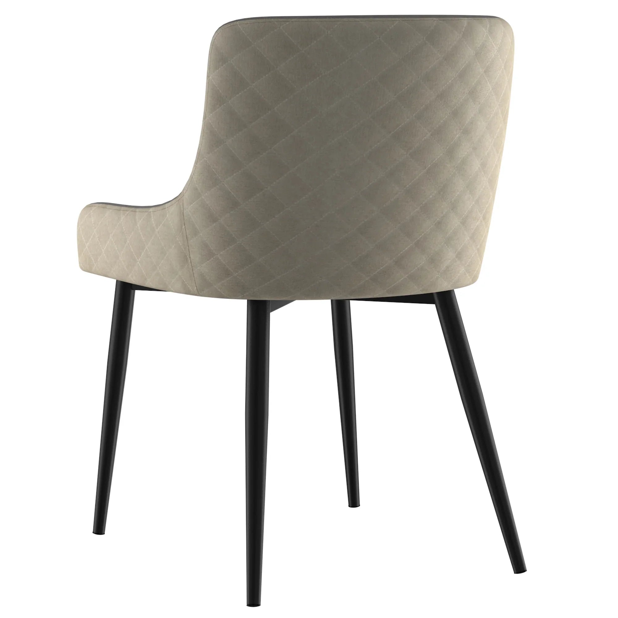 Bianca Side Chairs Set of 2 - Modern Dining Chairs with Beige Upholstery & Black Legs for Kitchen, Dining Room, or Office