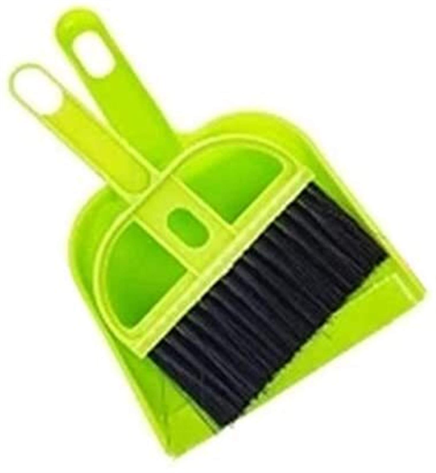 FLYAND Mini Desk Broom & Dustpan Set - Green Cleaning Tools for Office/Home